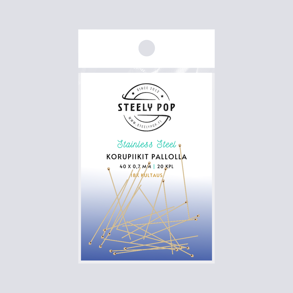 korupiikit kullattu kirurginteräs. Nikkelittömät korutarvikkeet